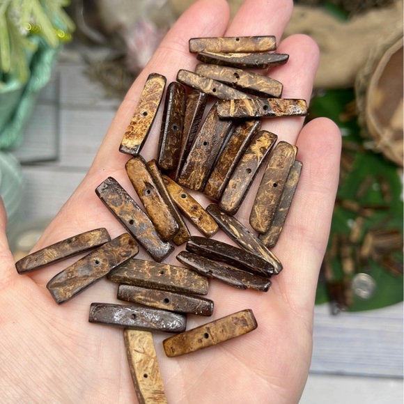 LAST ONE VINTAGE Coco Coconut Shell Beads +Bonus Jewelry Making DIY Crafting Lot - Picture 6 of 15